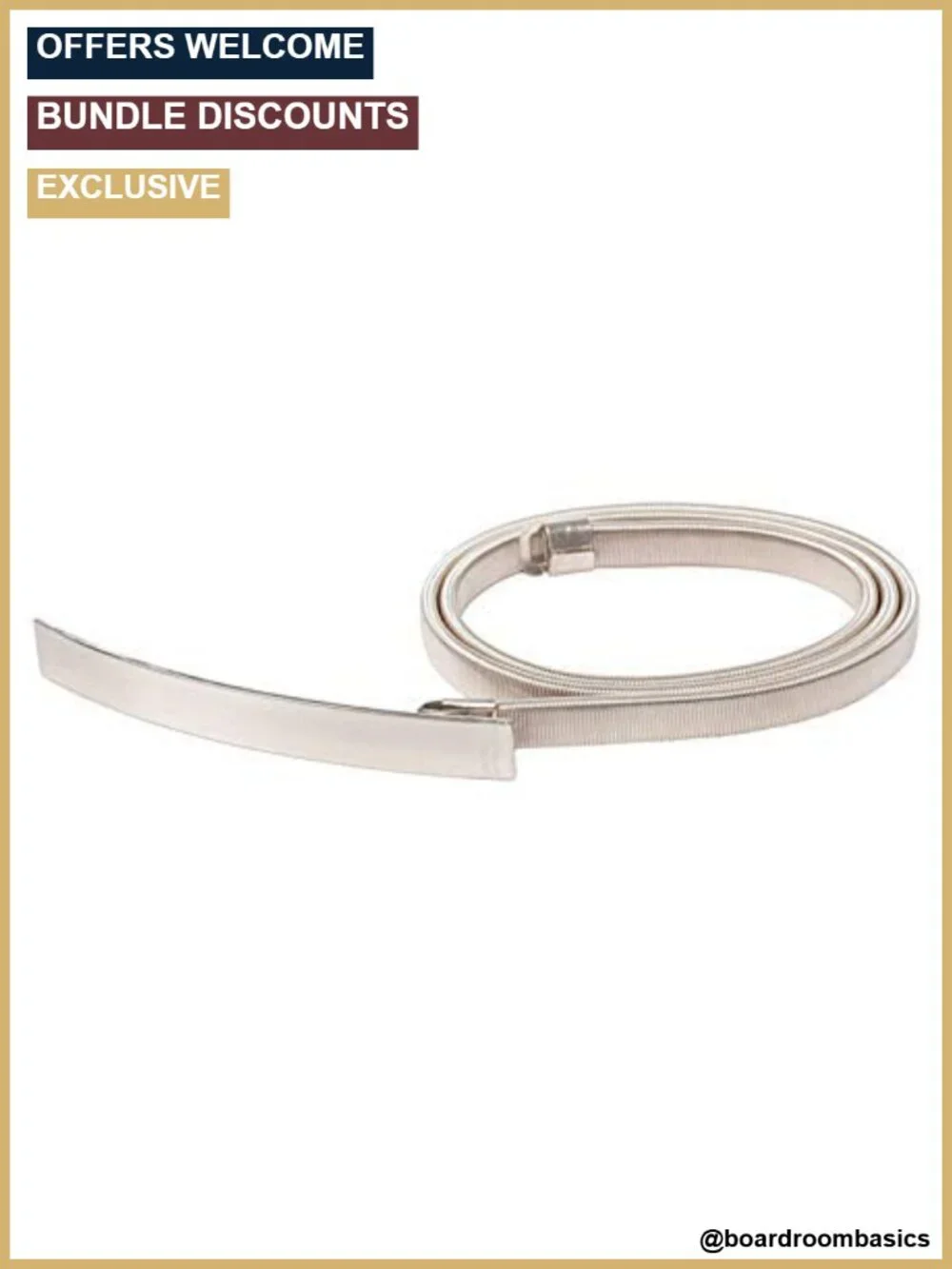 Skinny Metal Cinch Belt Gold Waistband Elastic Waist Belt